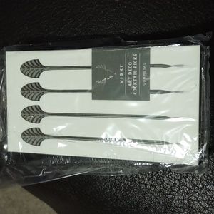 Set of 4 Viski Art Deco Cocktail Picks Gunmetal